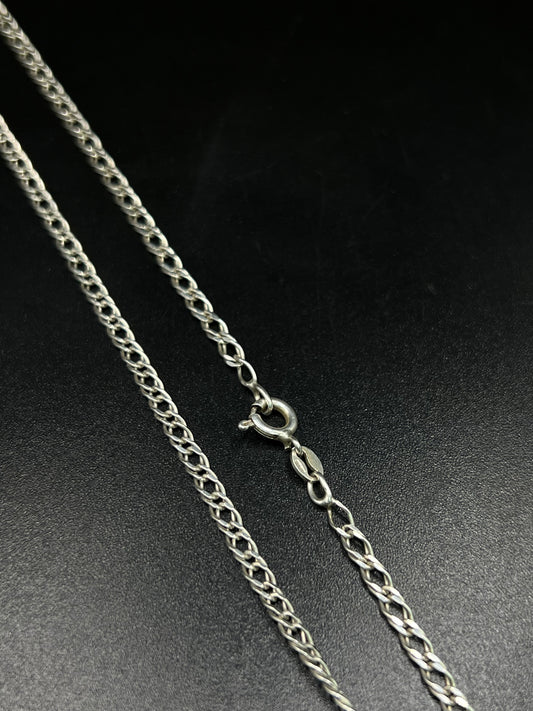 Pre-loved 925 Silver Double Curb Necklace 16.5”